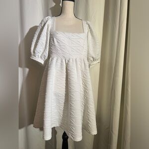 Free People White babydoll dress with open back
